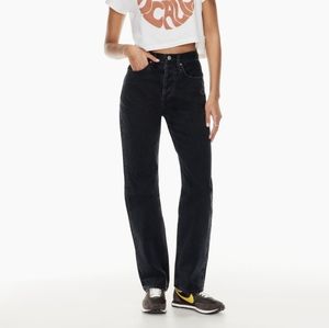 NWOT Denim Forum Joni high rise loose 32L size 26 in black eyeliner